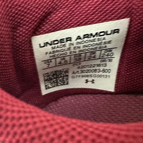 Under Armour Women's Rapid LE Burgundy Raspberry Size 7 Running Shoes - Picture 11 of 12